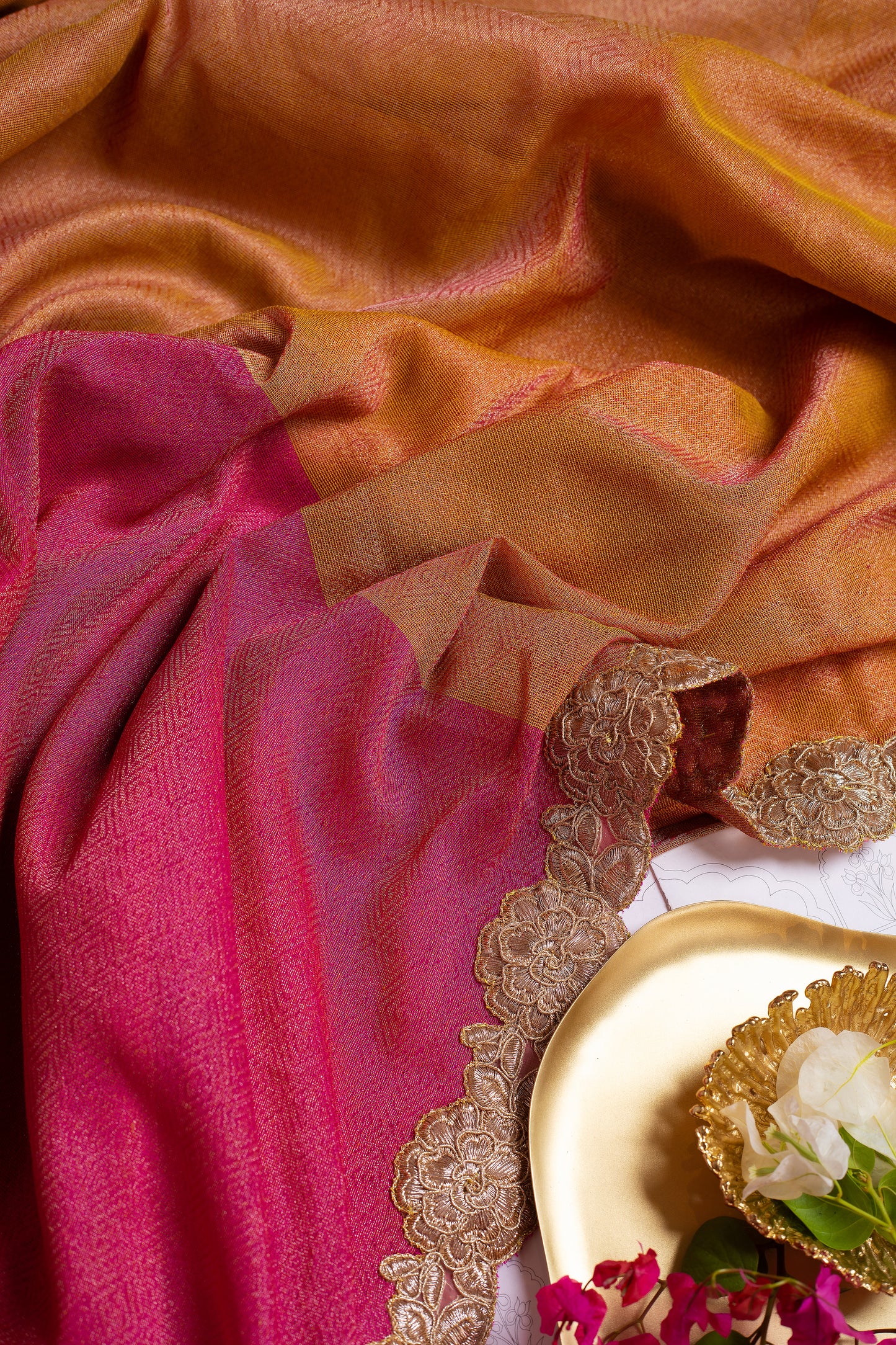 Double shaded Silk Soft Tissue Saree
