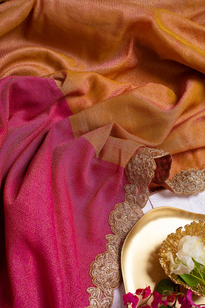 Double shaded Silk Soft Tissue Saree