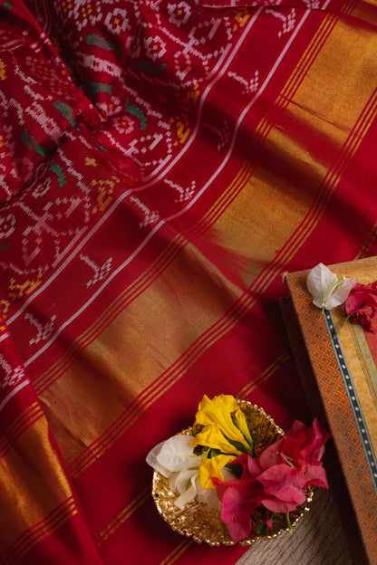 Royal Blue Navratna Semi Patan Patola Saree