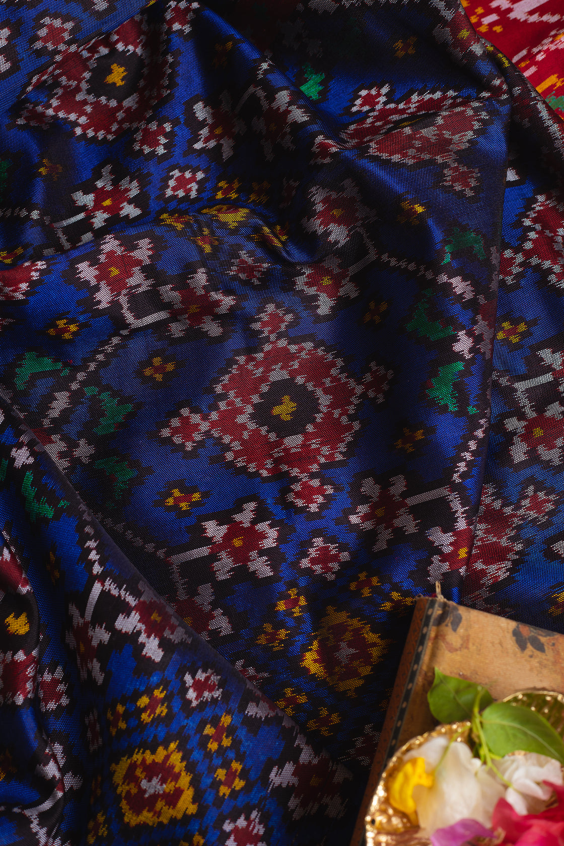 Royal Blue Navratna Semi Patan Patola Saree