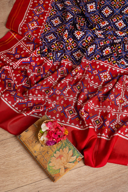 Geometric Blue Patan Patola Saree