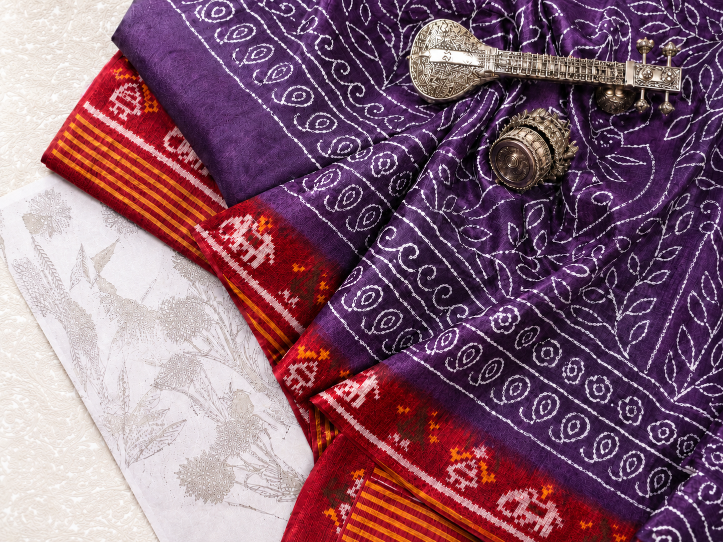 Purple Bandhani Patola Saree