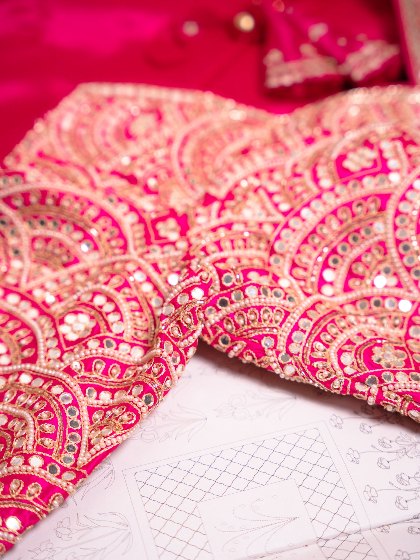 Regal Rani Pink Silk Saree with Gota Embroidery