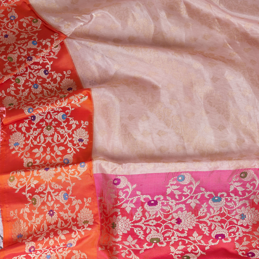Powder Pink Banarasi Silk Saree