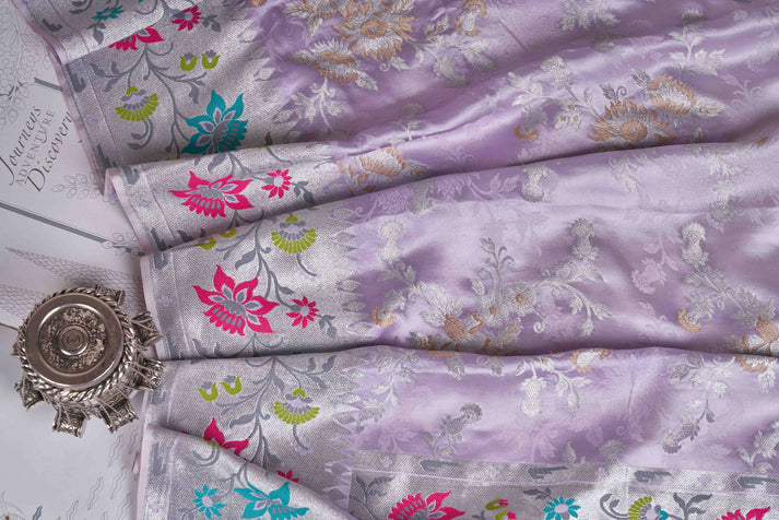 Lavender mashru silk saree