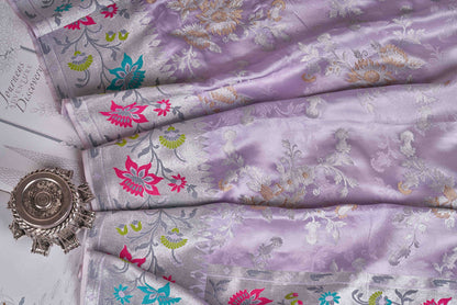 Lavender mashru silk saree