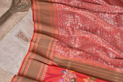 Candy pink Banasari silk saree
