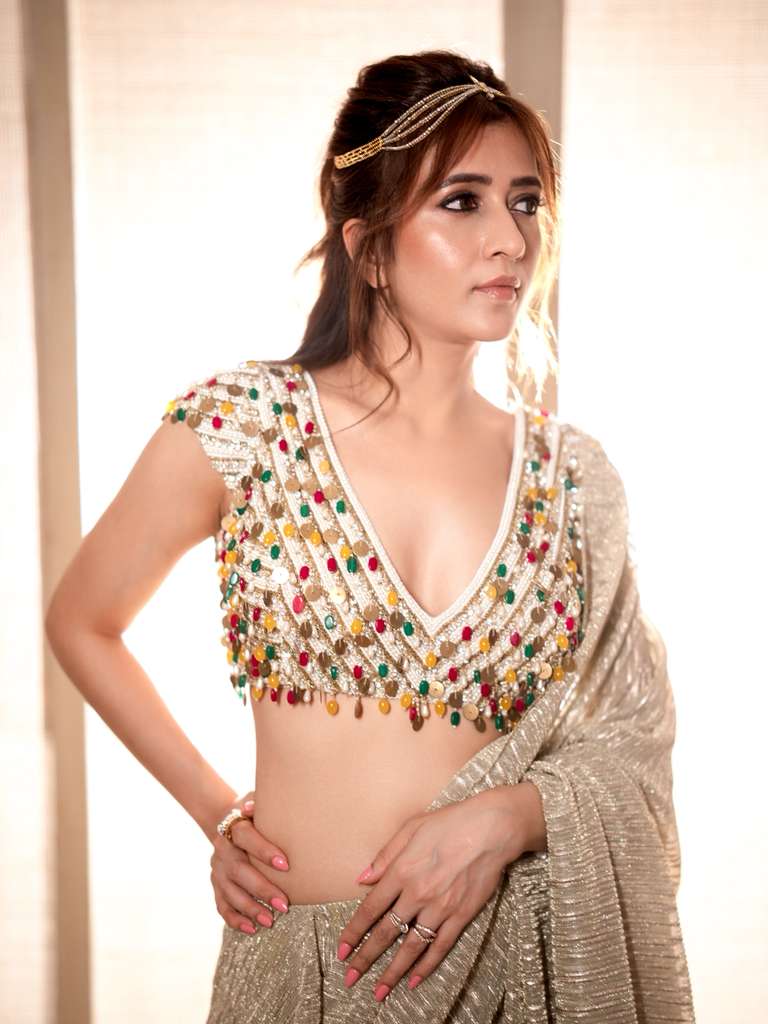 Sunlit Ember with Jewelled Blouse