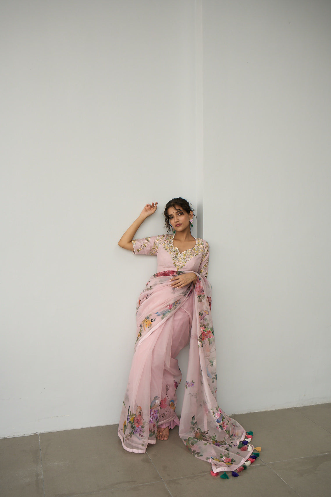 FLORAL ECSTASY BLOUSE SET - PINK