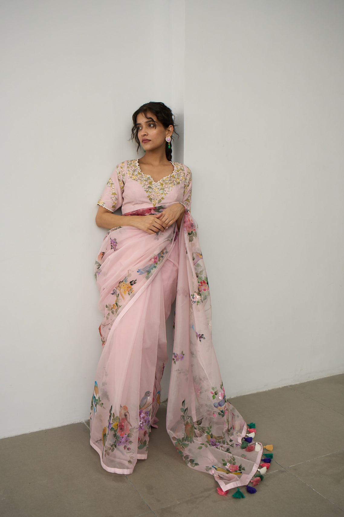 FLORAL ECSTASY BLOUSE SET - PINK