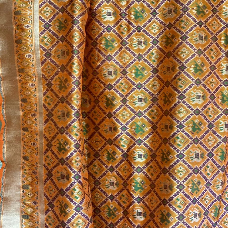 Orange Banarasi Patola Dupatta