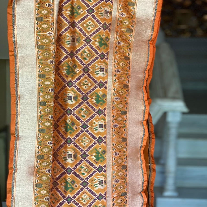 Orange Banarasi Patola Dupatta