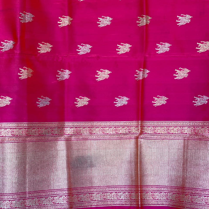 Rani Pink Banarasi Silk Dupatta