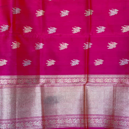 Rani Pink Banarasi Silk Dupatta