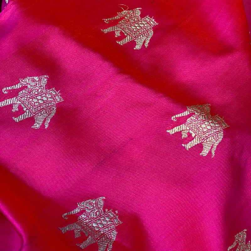 Rani Pink Banarasi Silk Dupatta