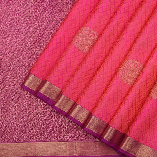 Rani Pink Kanjivaram Silk Saree - WeaveinIndia