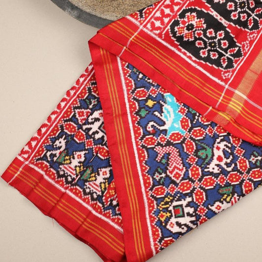 Blue Patan Patola Dupatta - WeaveinIndia