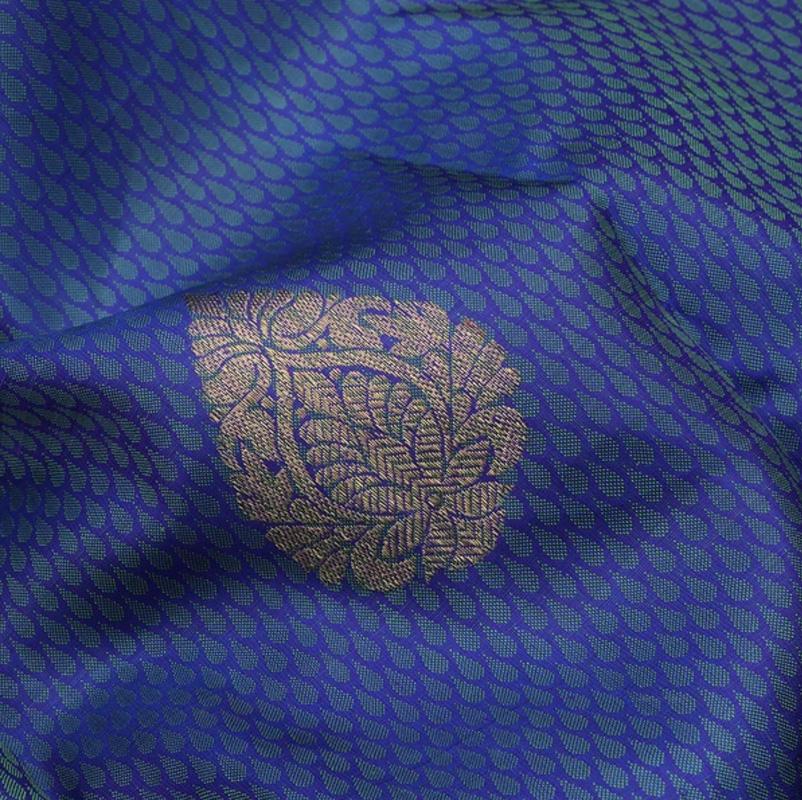 Royal Blue Kanjivaram Silk Saree - WeaveinIndia