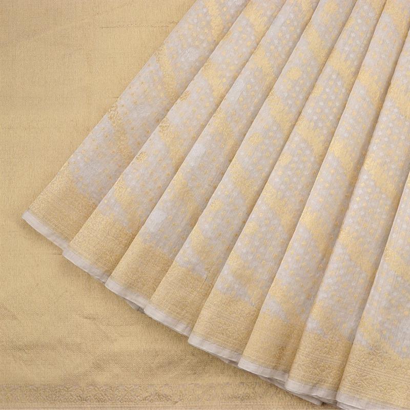 Handwoven Shwetambri Muslin Cotton Sari-WIIGS049-Cover View