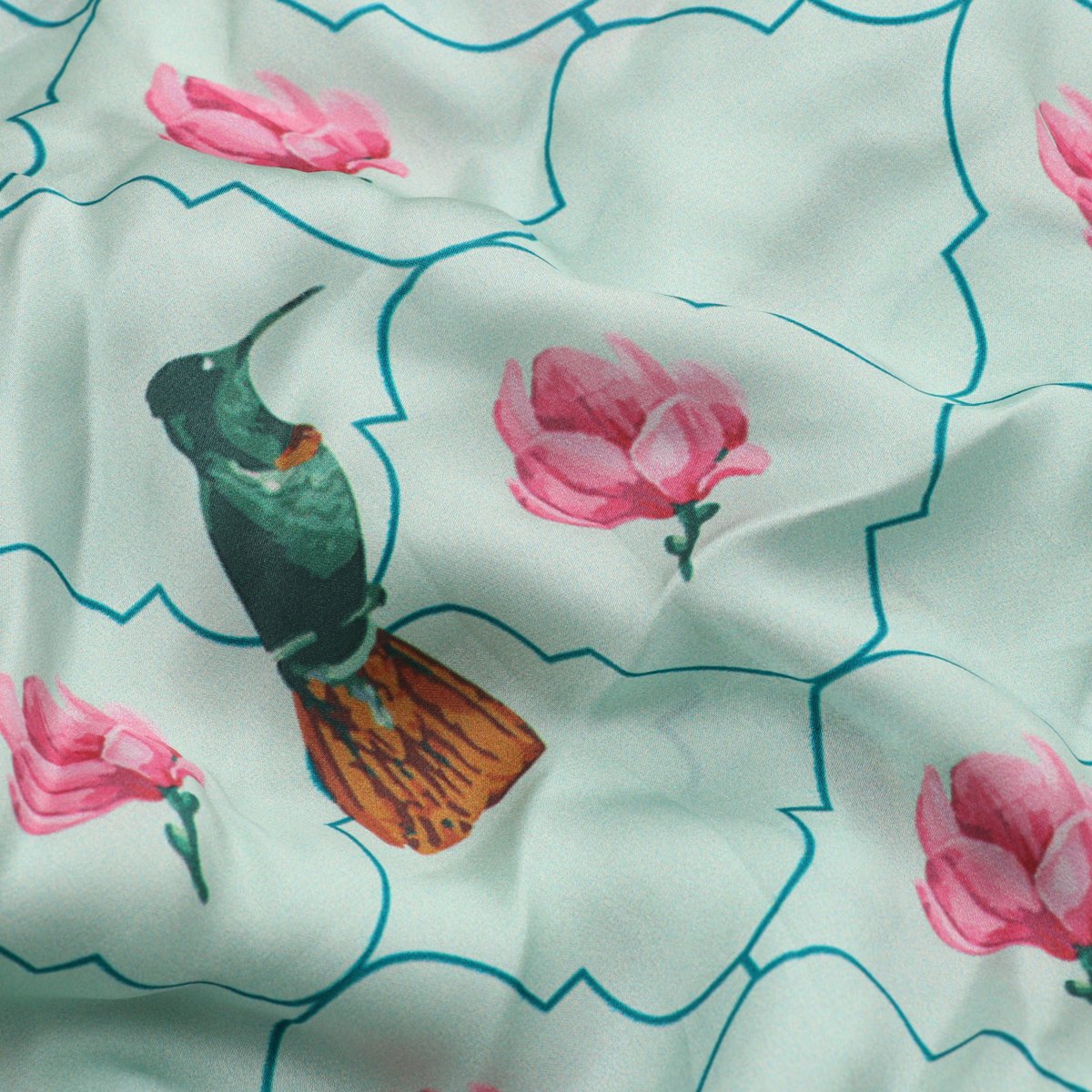 Digitally Printed Mint Green Jharokha-e-phool sari- WIIAKALICO SS23 - WeaveinIndia