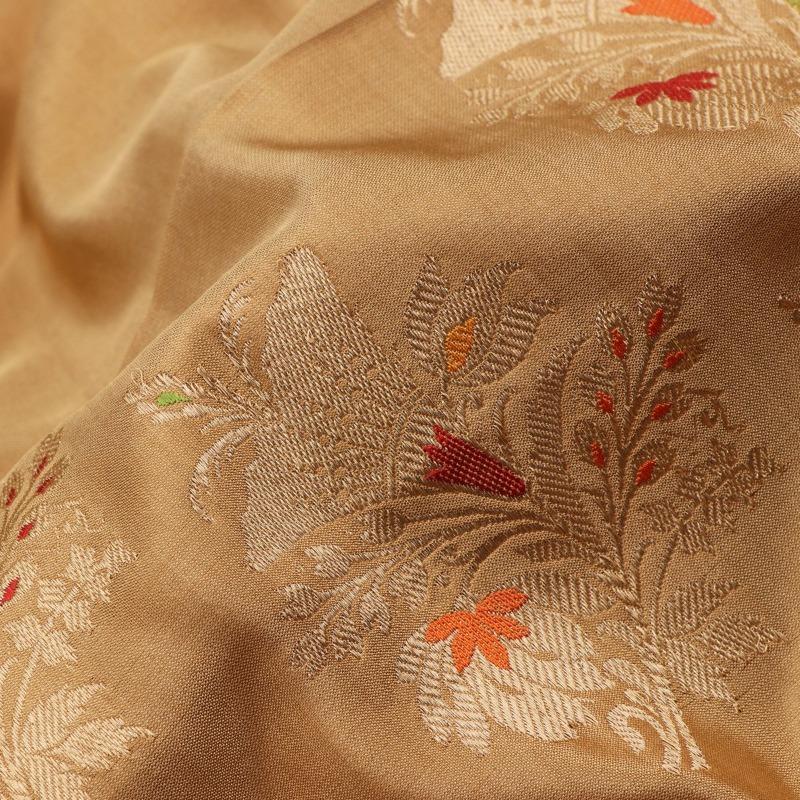 Golden Banarasi Silk Saree - WeaveinIndia