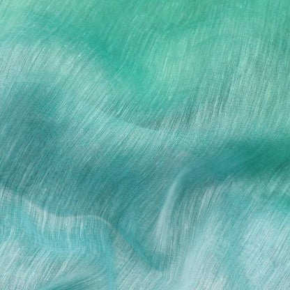 HANDWOVEN ICE BLUE LINEN SARI-WIIGS053- Fabric View