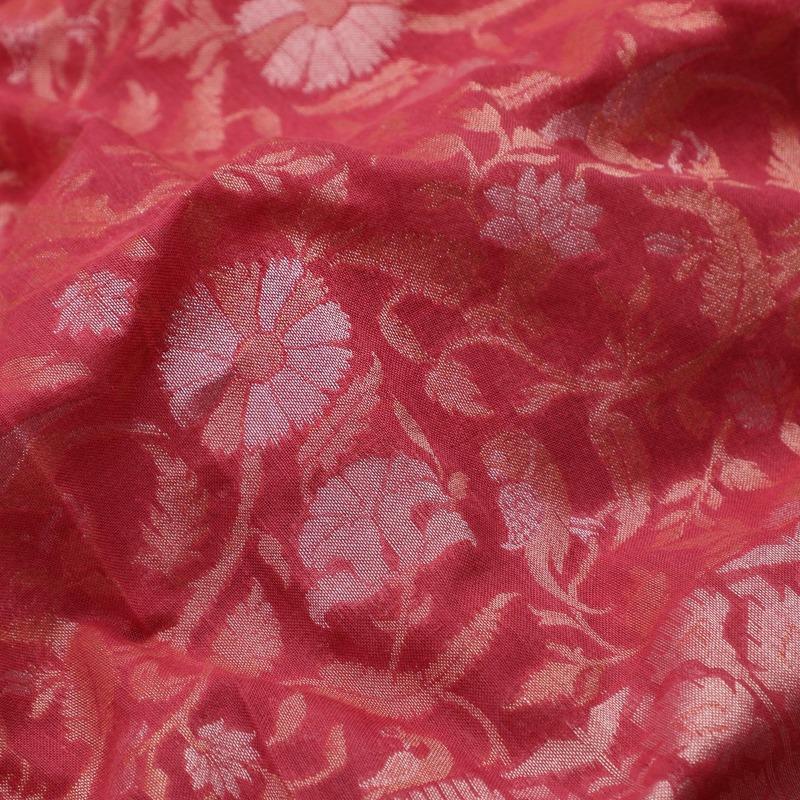 Mauve Pink Muslin Jamdani Saree - WeaveinIndia