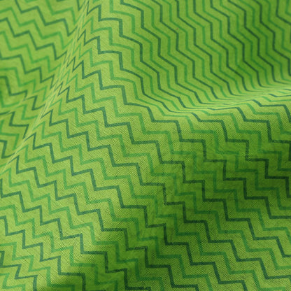Handwoven Parrot Green Printed Silk Cotton Chanderi Sari - WIIAPRI CPSR0003 - Motif View