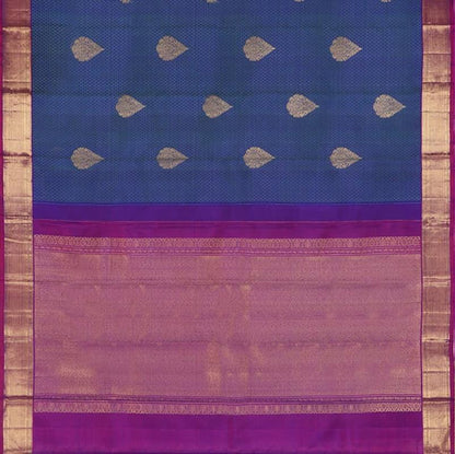 Royal Blue Kanjivaram Silk Saree - WeaveinIndia
