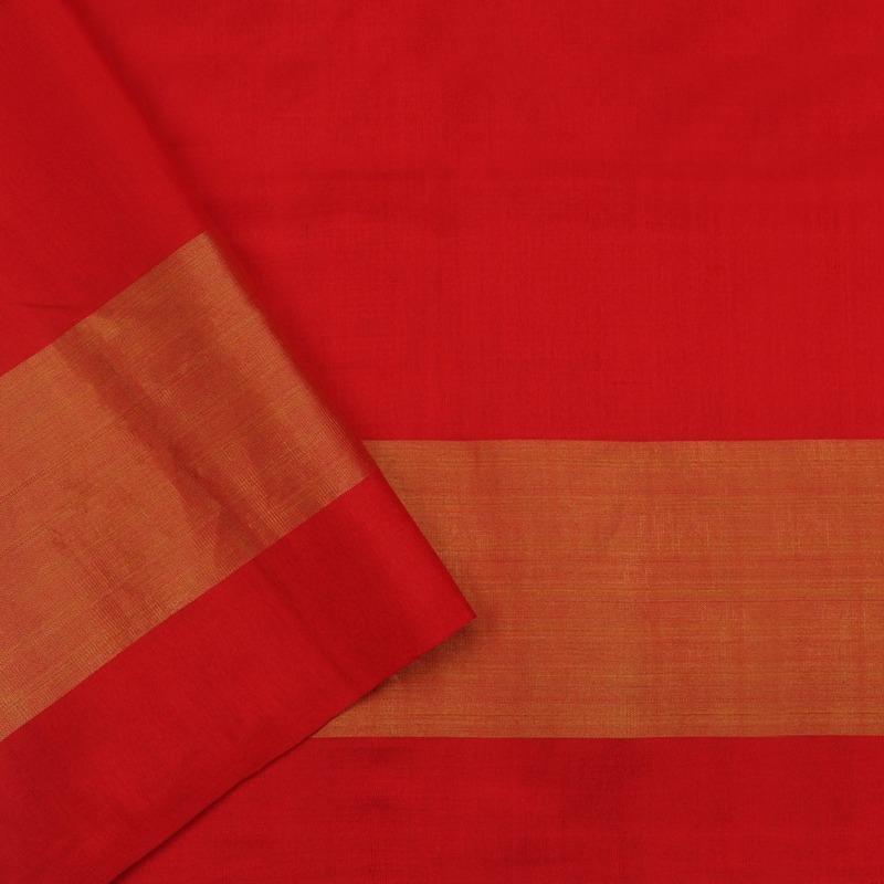 Yellow and Red Single Ikat Patola Sari - WeaveinIndia