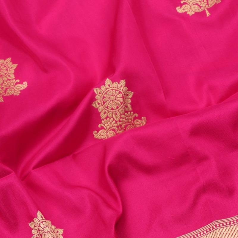 Rani Pink Banarasi Silk Saree - WeaveinIndia