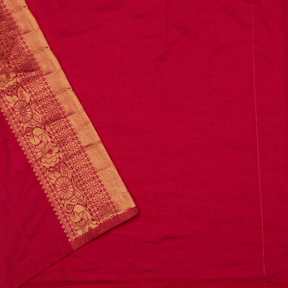 Handwoven Persian Blue Satin Zari Tanchoi Kanjivaram Silk Sari - WIISHNIKARIDNAM038 - Blouse View