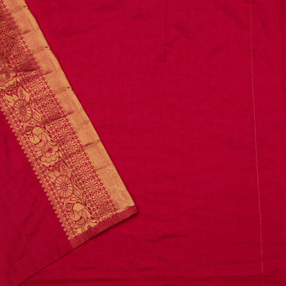 Handwoven Persian Blue Satin Zari Tanchoi Kanjivaram Silk Sari - WIISHNIKARIDNAM038 - Blouse View