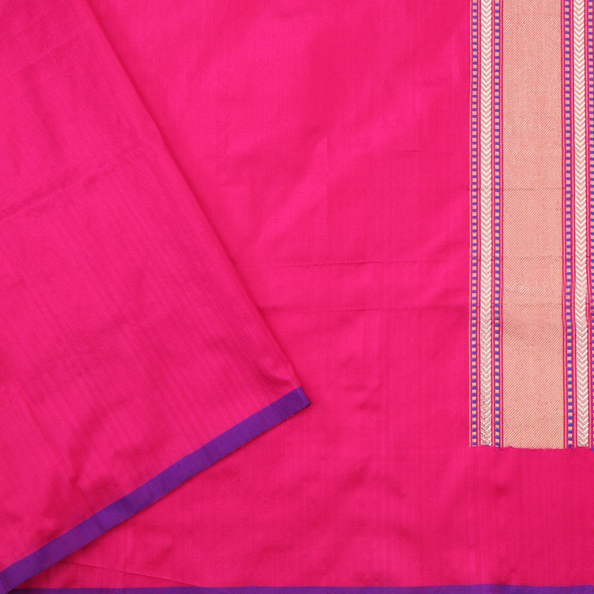 Handwoven Rani Pink Banarasi Silk Sari - WIIBT0017 - Blouse View