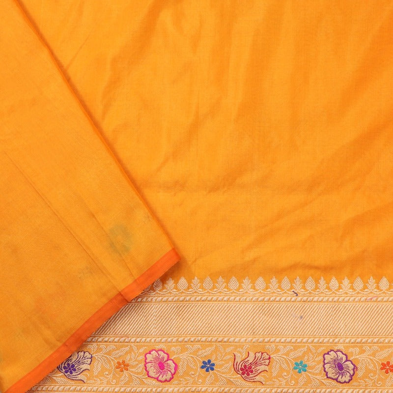 Handwoven Multicolour Khimkhab Banarasi Silk Sari - WIIEDT1152 02 - Blouse View