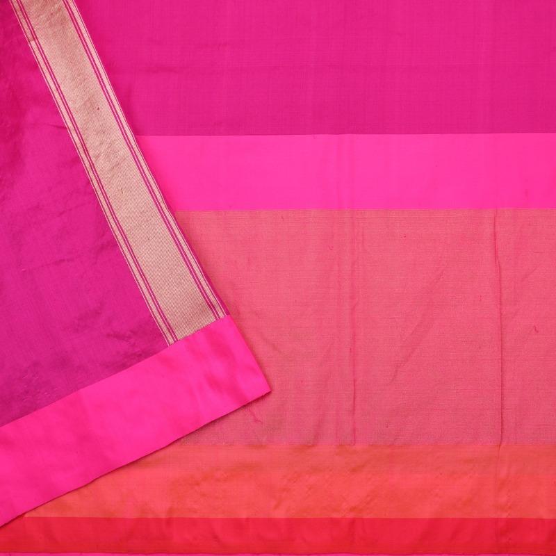 Handwoven Cream Banarasi Silk Tissue Sari - WIIRJ992009 - Blouse View
