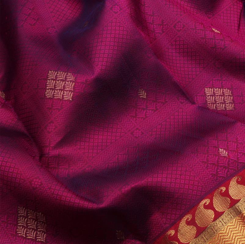 Magenta Purple Kanjivaram Silk Saree - WeaveinIndia