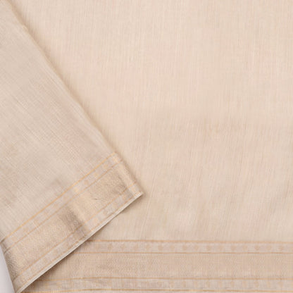 Handwoven Off-White Muga Tussar Silk Sari-WIIGS039 - Blouse View