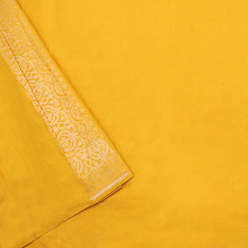 Handwoven Canary Yellow Banarasi Silk Sari-WIIGS051-Blouse View