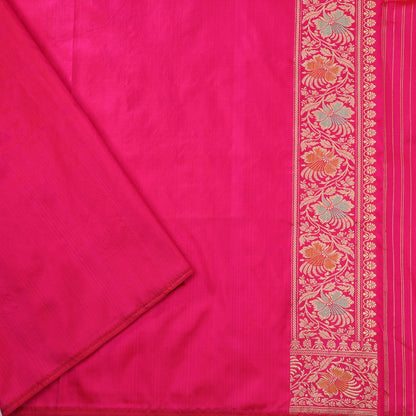 Handwoven Candy Pink Keriya Banarasi Silk Sari - WIIBT0094 - Blouse View
