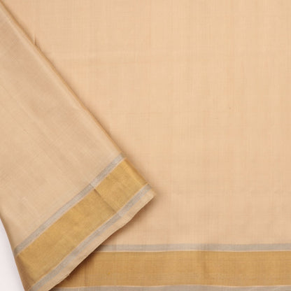 Handwoven Beige Uppada Silk Sari With Ashavali Border-WIIGS044-Blouse View