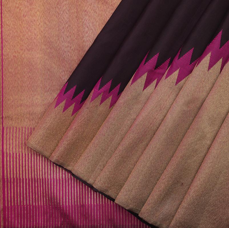 Deep-Purple pure kanjivaram silk saree - WeaveinIndia