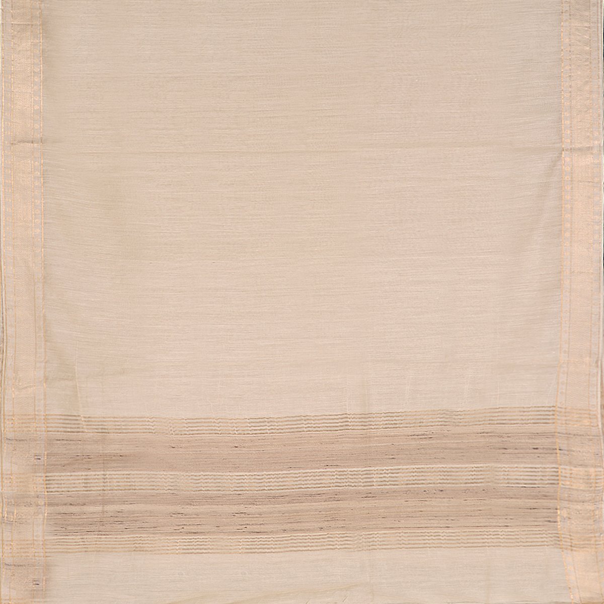 Handwoven Off-White Muga Tussar Silk Sari-WIIGS039 - Full View
