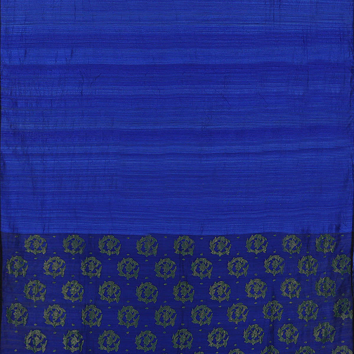 Handwoven Royal Blue Matka Silk Bailou Sari  - WIIARIDNAM039 - Full View