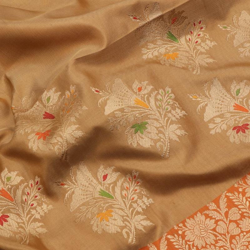 Golden Banarasi Silk Saree - WeaveinIndia