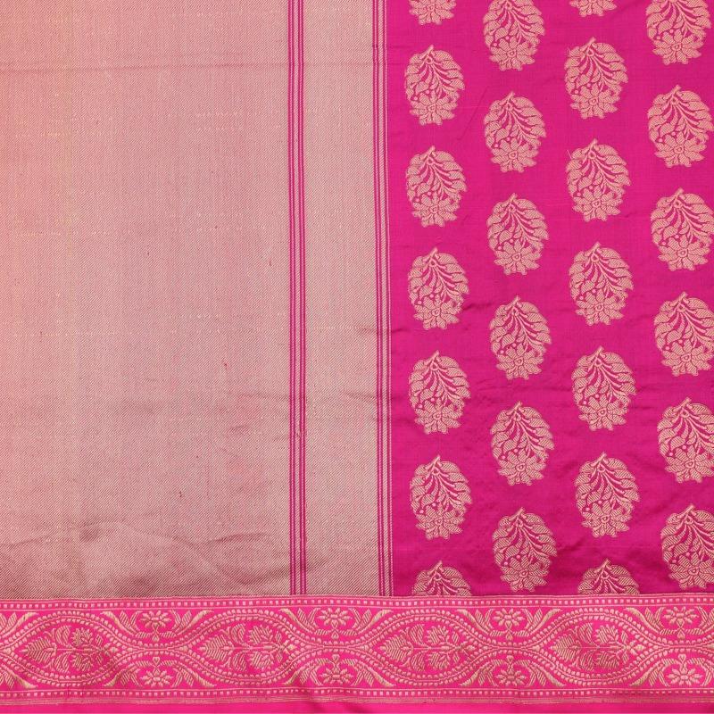 Handwoven Cream Banarasi Silk Tissue Sari - WIIRJ992009 - Full View