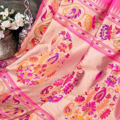 Lotus Pink Banarasi Silk Saree