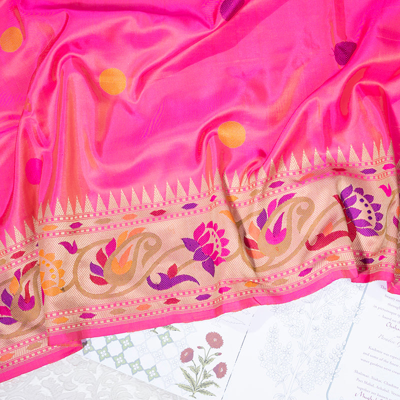 Lotus Pink Banarasi Silk Saree