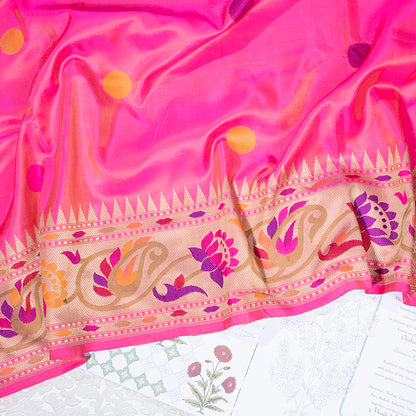 Lotus Pink Banarasi Silk Saree