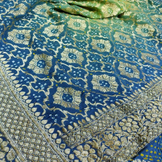 Two shaded Bandhani Dupatta - WeaveinIndia